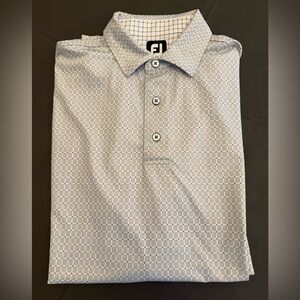 FootJoy Men's Gray Checkered Polo Beaver Creek Golf Club Logo Large